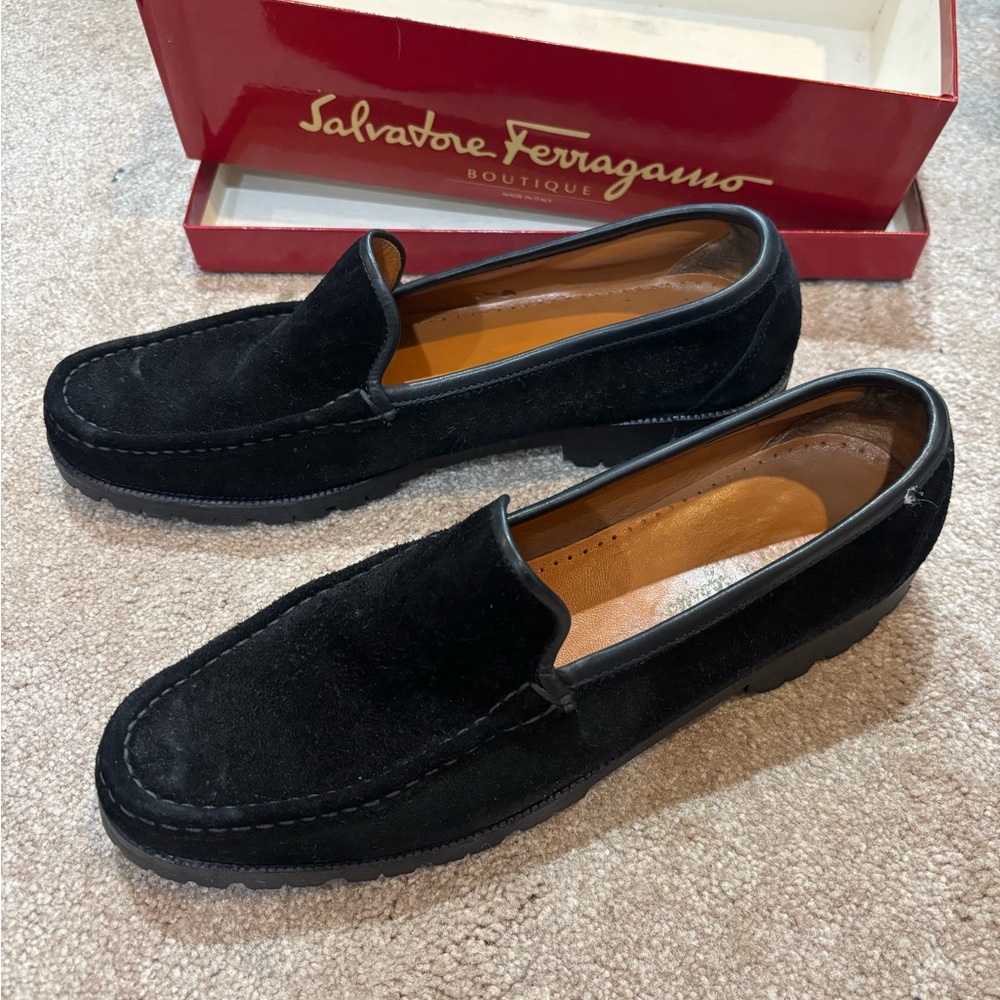 Salvatore Ferragamo Black Loafers Slip-On Elegance